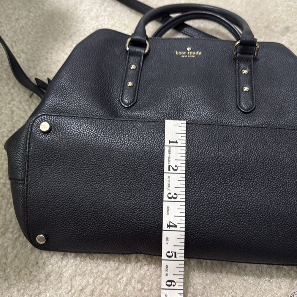 🖤 Kate Spade Black Leather Tote Bag Crossbody Handles 🖤 - Picture 9 of 10